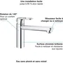 Grohe Mitigeur de Cuisine Monocommande Start Flow Chromé avec Mousseur Economique d'Eau 31691000 - Robinet pour Évier - Rotation 140°
