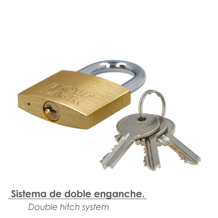 Wolfpack Cadenas en laiton 50 mm clés identiques nº2