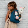 PERLETTI Mochila + Peluche Licorne Tiara 26cm - Sac à dos pour enfant avec doudou licorne, 26x21x8 cm