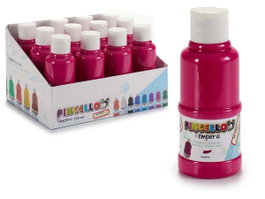 Pincello Pot de Peinture Tempera 120 ml Magenta Non Toxique 4.5x11.5x4.5 cm (Set de 36)