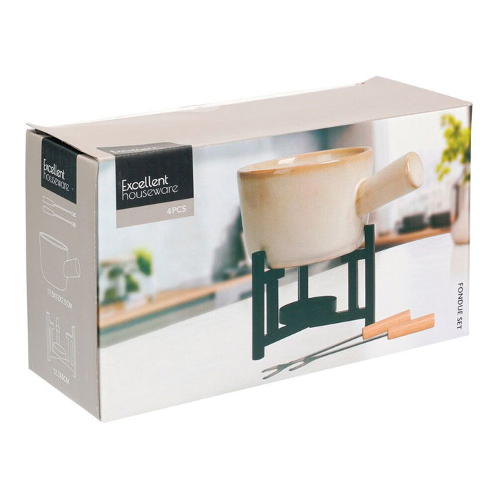 Excellent Houseware Fondue avec support et 2 fourchettes Excellent Houseware Fondue avec support et 2 fourchettes
