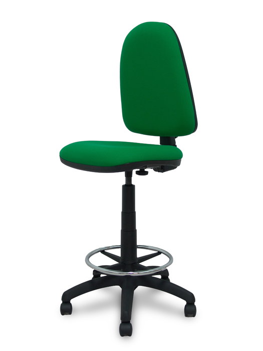 Tabouret Aýna taburete Contact permament de base Tissu Vert Structure polyamide noire Sans accoudoirs Sans appui-tête Roulettes en nylon 50 mm