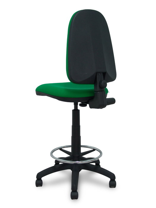 Tabouret Aýna taburete Contact permament de base Tissu Vert Structure polyamide noire Sans accoudoirs Sans appui-tête Roulettes en nylon 50 mm