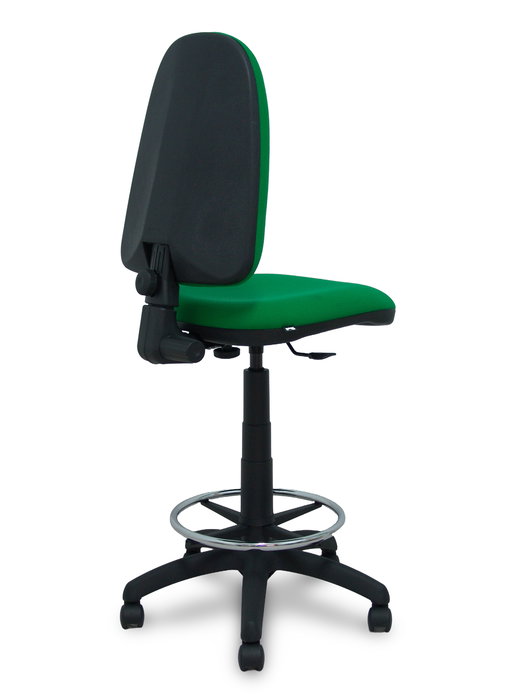 Tabouret Aýna taburete Contact permament de base Tissu Vert Structure polyamide noire Sans accoudoirs Sans appui-tête Roulettes en nylon 50 mm