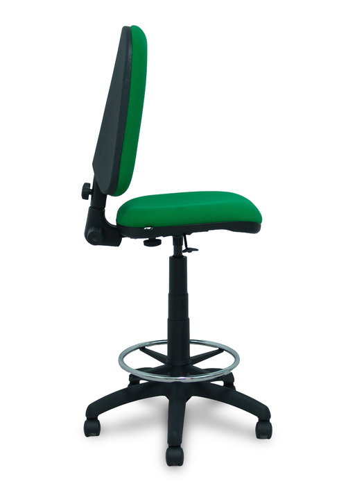 Tabouret Aýna taburete Contact permament de base Tissu Vert Structure polyamide noire Sans accoudoirs Sans appui-tête Roulettes en nylon 50 mm