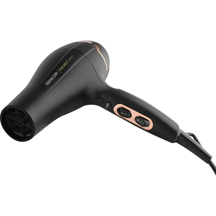 Sencor SHD 8275BK - Sèche-cheveux professionnel 2400W avec technologie KeratinCare+, fonction ionique, 3 températures et 2 vitesses