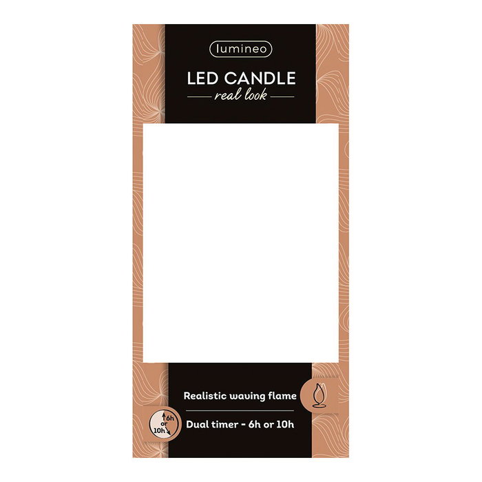 Lumineo Bougie LED dorée avec partie supérieure courbe Lumineo Bougie LED dorée avec partie supérieure courbe