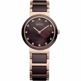 Bering 10729-765 - Montre analogique femme rose et marron