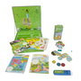 Imagiland Coffret Anniversaire 4 Ans avec Livre Projecteur, Mosaïques, Puzzle, Jeu de Mémoire et Stickers - Langue Espagnole