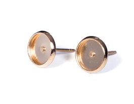 Innspiro Boucles d'oreilles métalliques pour incruster disque doré 8,0x11,4mm, 10 unités