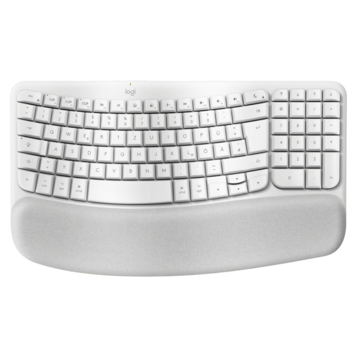 Logitech 920-012404 Clavier Wave Keys sans fil pour Mac, clavier ergonomique Bluetooth et USB-C rechargeable, Blanc Logitech 920-012404 Clavier Wave Keys sans fil pour Mac, clavier ergonomique Bluetooth et USB-C rechargeable, Blanc