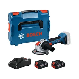 Bosch Professional Meuleuse angulaire sans fil GWX 18V-8 - 125mm - Avec 2 batteries GBA 4,0Ah + GAL 1840 L X-LOCK
