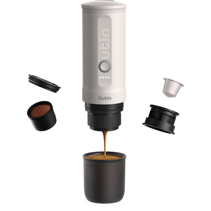Outin Cafetière Portable OUTINWHITE Blanc Acier inoxydable 50 ml 80 ml Outin Cafetière Portable OUTINWHITE Blanc Acier inoxydable 50 ml 80 ml