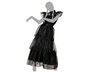 Déguisement Adulte Femme La Fille Morte pour Halloween, Robe Longue Noire Gothique à Ceinture Ajustable, Taille XL