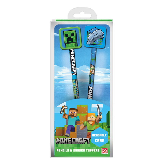Pyramid International Minecraft pack 2 crayons avec Topper Pyramid International Minecraft pack 2 crayons avec Topper