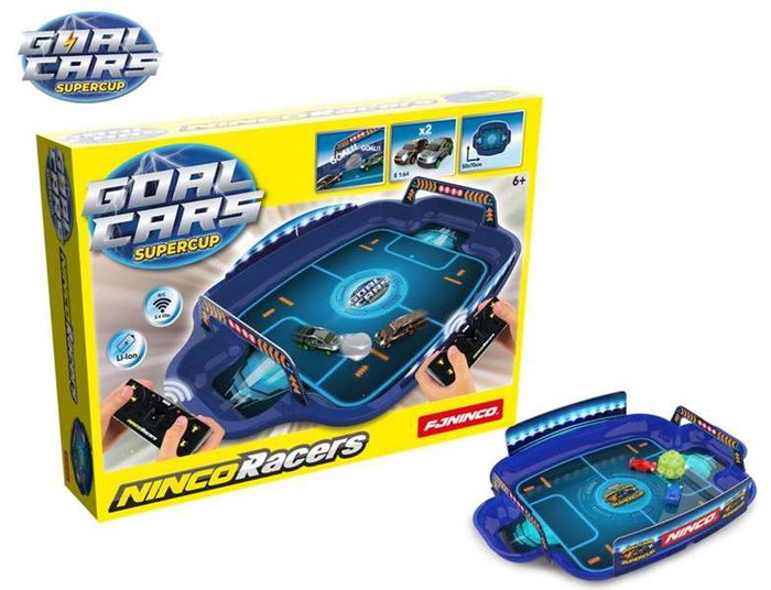 Ninco Goal Cars Supercup - Stade de football avec 2 voitures télécommandées et lumières - Jouet pour enfants et adultes - 50 x 70 cm
