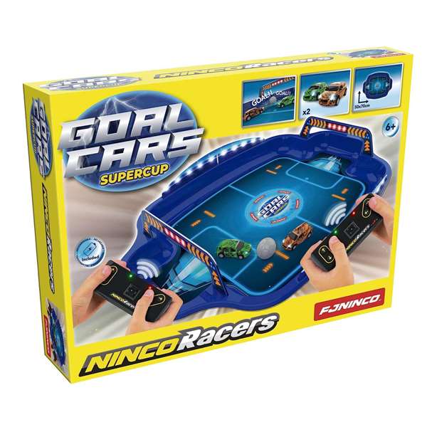 Ninco Goal Cars Supercup - Stade de football avec 2 voitures télécommandées et lumières - Jouet pour enfants et adultes - 50 x 70 cm
