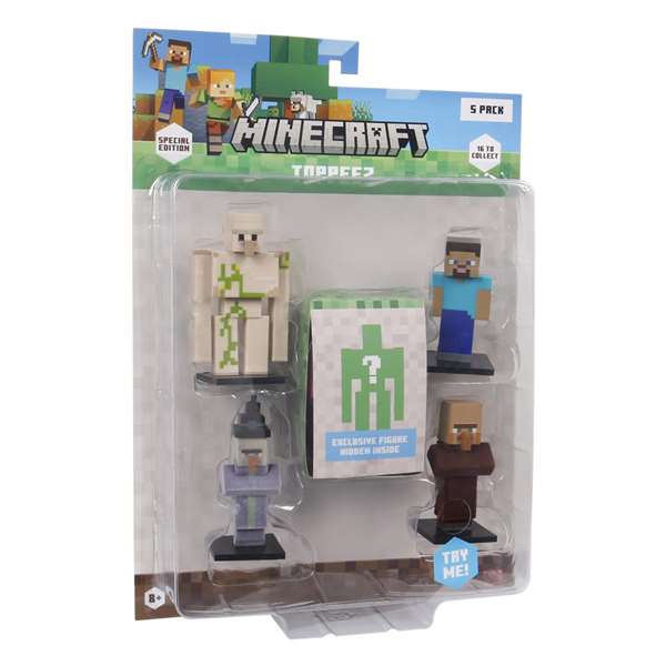 Bizak Toppeez Figure Minecraft Édition spéciale - Pack de 5 figurines de 5 cm - Modèles assortis - Version espagnole Bizak Toppeez Figure Minecraft Édition spéciale - Pack de 5 figurines de 5 cm - Modèles assortis - Version espagnole