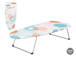 Kipit Table à repasser de table abstraite 30x74 cm avec structure métal et tissu multicolore (Set de 6)