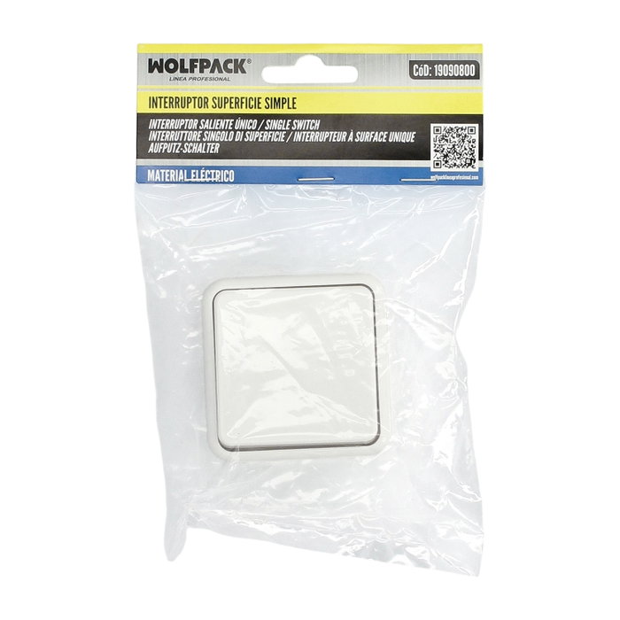 WOLFPACK LINEA PROFESIONAL Interrupteur de Surface Simple Oryx Blanc WOLFPACK LINEA PROFESIONAL Interrupteur de Surface Simple Oryx Blanc