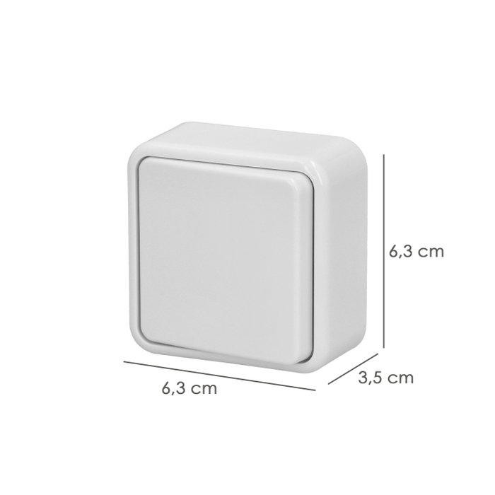 WOLFPACK LINEA PROFESIONAL Interrupteur de Surface Simple Oryx Blanc WOLFPACK LINEA PROFESIONAL Interrupteur de Surface Simple Oryx Blanc