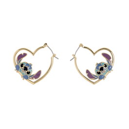 PEERS HARDY Boucles d'oreilles Disney Stitch en forme de cœur avec le personnage emblématique - Bijou fantaisie