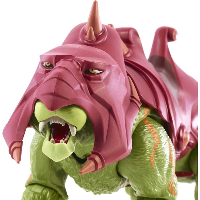 Mattel Masters Of The Universe Figure Battle Cat avec armure et casque amovibles, 30 articulations