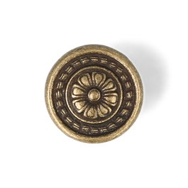 Rei 1093 Poignée de meuble Zamak aspect vieil or Diamètre 30 mm