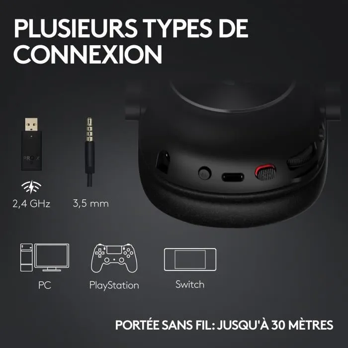 Logitech G Casque Gamer Sans Fil PRO X 2 LIGHTSPEED avec Technologie Bluetooth et Lightspeed - Rose