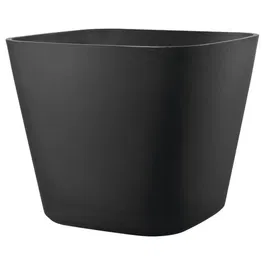 Deroma Pot de fleurs carré Quadro Origin 38 x 32 cm - 30 L Anthracite - Plastique recyclé résistant au gel et aux UV