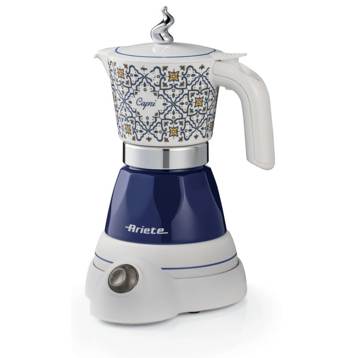 Ariete Moka Capri Electric, Cafetière à espresso Blanc / Bleu