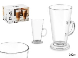 Vivalto Verre à Latte en Verre Transparent 280 ml 10 x 14 x 8 cm (Set de 24)