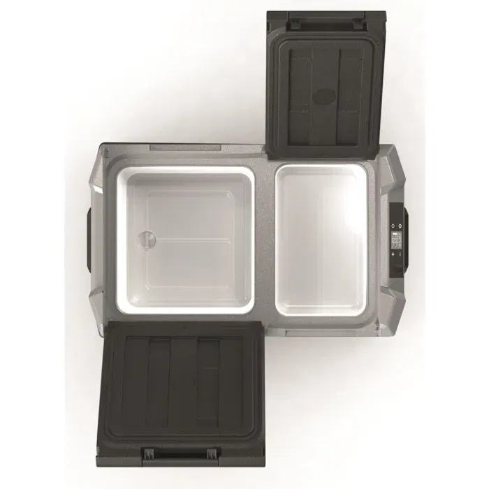 EZA Glacière électrique BLIZZ-E DUAL 39L, double zone -20°C à +20°C, Bluetooth, 12V/24V, 39 litres, polypropylène, noir/gris