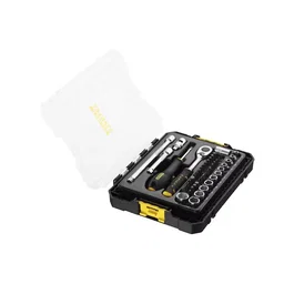Stanley FMMT98101-0 Coffret de douilles Stakbox M 1/4" FatMax - 48 pièces avec clés mixtes et coffret mobile transparent