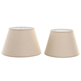 Écran de lampe Home ESPRIT Beige Lin Métal 40 x 40 x 25 cm (2 Unités)