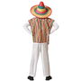 Déguisement Mexicain Garçon Enfant 7-9 Ans - Ensemble Poncho et Pantalon en Polyester Multicolore