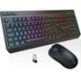 The G-Lab COMBO TUNGSTEN EX Pack clavier et souris sans fil RGB Noir