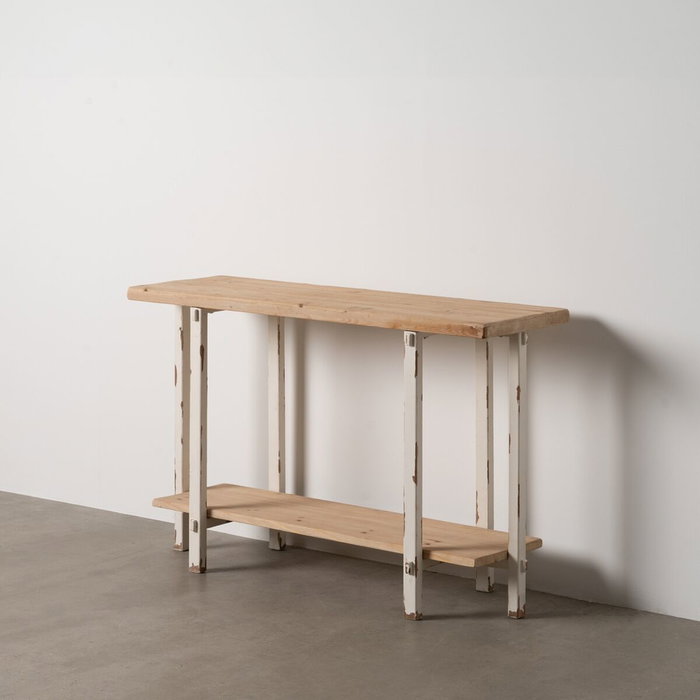 Meuble d'Entrée Blanc Naturel 120 x 40 x 80 cm