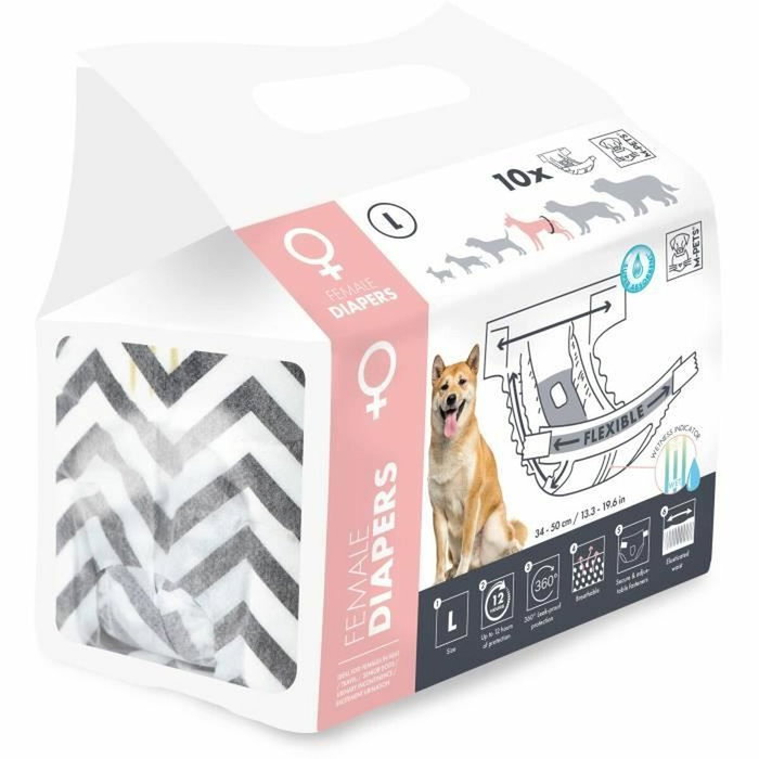 M Pets Couches pour chienne DIAPERS L - 10 unités M Pets Couches pour chienne DIAPERS L - 10 unités