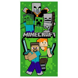 MOJANG STUDIOS Serviette de bain Minecraft Microfibre - 70 x 140 cm - 250 gsm - 100% Polyester