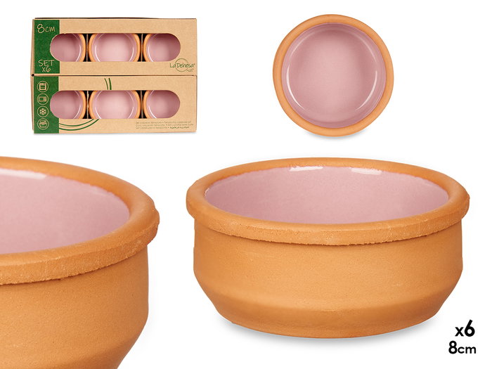 La Dehesa Set de 6 Casseroles en Terre Cuite 8 cm Rose - 17 x 4,5 x 24,5 cm (Set de 10) La Dehesa Set de 6 Casseroles en Terre Cuite 8 cm Rose - 17 x 4,5 x 24,5 cm (Set de 10)