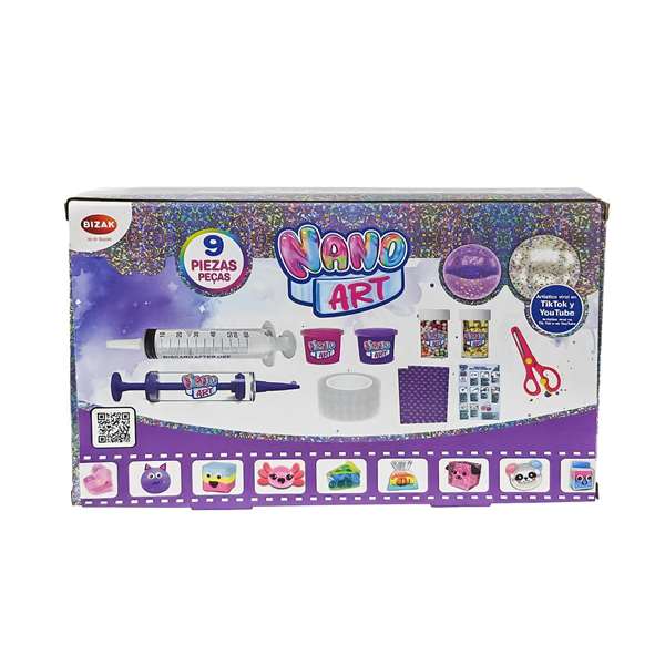 Bizak Nano Art Kit Creativo Mix & Play - Kit créatif pour créer, gonfler et décorer ses premières figures avec Nano Tape