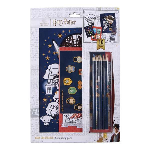 Cerdá Set de papeterie à colorier Harry Potter pour enfants (3-12 ans) en papier 100% - Instructions multilingues dont le français