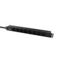 Lanview Multiprise rack 19" 1U, 8 prises Schuko type F, câble 3m 16A, interrupteur avec indicateur, châssis aluminium