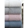 Ensemble de 4 serviettes de main en coton 100% - 50 x 85 cm - Couleurs Blanc, Gris, Rose, Bleu - Absorbantes et douces
