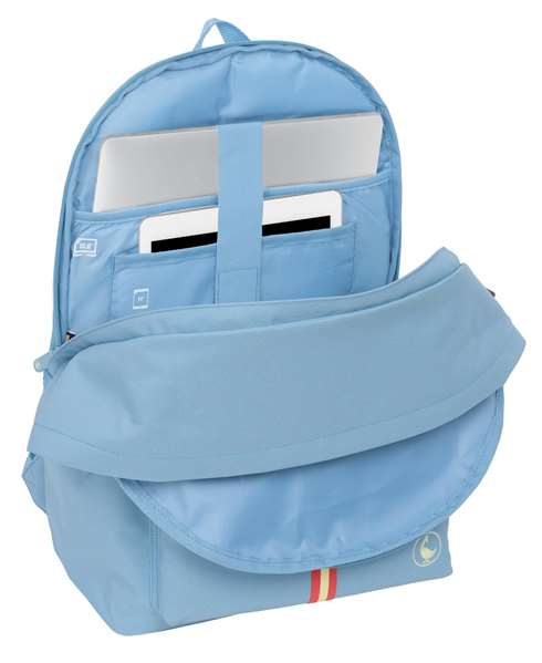 El Ganso Basics Sac à dos double pour ordinateur portable 15,6" avec port USB recharge externe "Cerulean" 31x44x18 cm