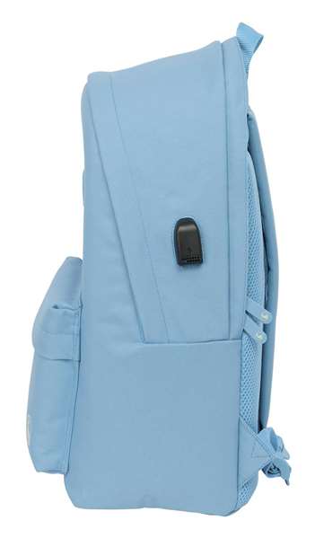 El Ganso Basics Sac à dos double pour ordinateur portable 15,6" avec port USB recharge externe "Cerulean" 31x44x18 cm