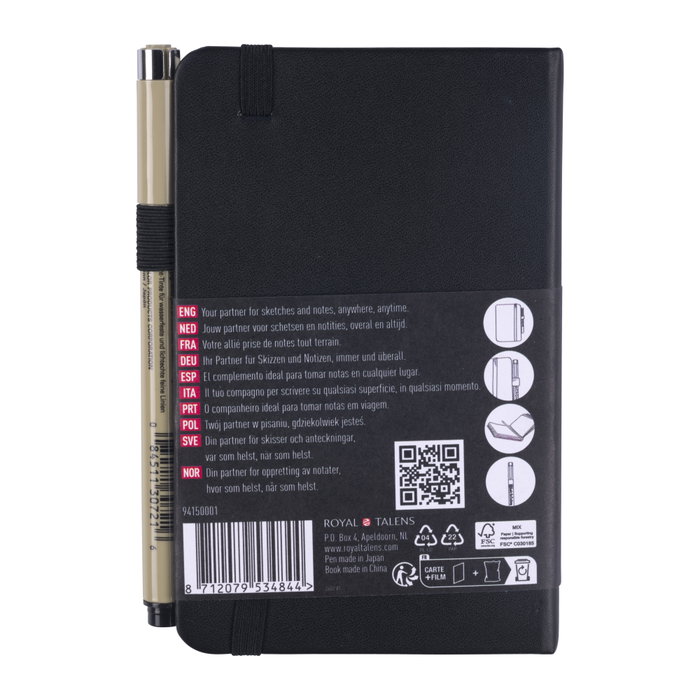 Sakura Carnet de croquis noir, papier crème avec Pigma Micron PN noir Sakura Carnet de croquis noir, papier crème avec Pigma Micron PN noir