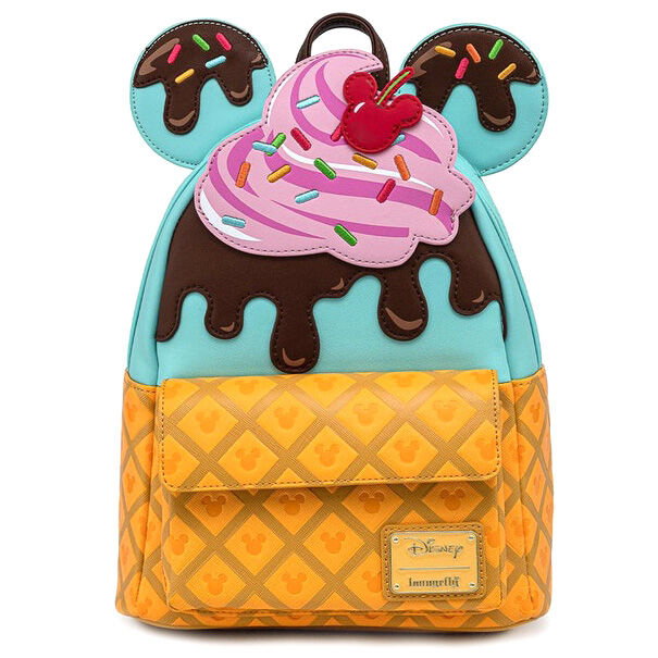 Loungefly Sac à dos Ice Cream Mickey Minnie Disney - Mochila 22,5x25x10 cm