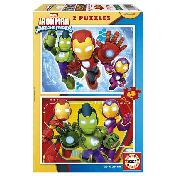 Educa Puzzle 2x48 pièces Iron Man & His Awesome Friends - Puzzle enfant 4 ans - Version multilingue (espagnol, anglais, français, allemand, italien, portugais, néerlandais) Educa Puzzle 2x48 pièces Iron Man & His Awesome Friends - Puzzle enfant 4 ans - Version multilingue (espagnol, anglais, français, allemand, italien, portugais, néerlandais)